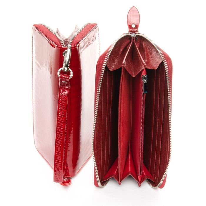 Женский лакированный кошелек из кожи LR SERGIO TORRETTI W38 red купить недорого в Ты Купи