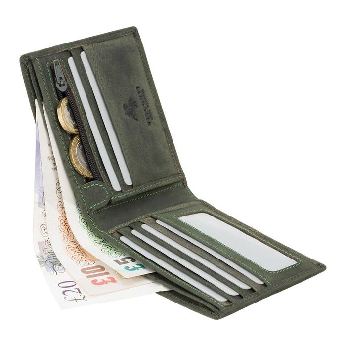 Шкіряне портмоне з RFID захистом Visconti 707 oil grn купити недорого в Ти Купи