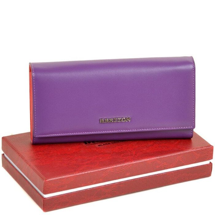 Кожаный кошелек Color Bretton W7237 purple купить недорого в Ты Купи