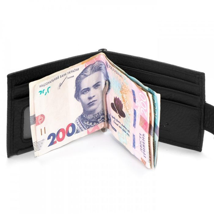 Чоловічий шкіряний затискач для купюр BE BRETTON 163-33 black купити недорого в Ти Купи