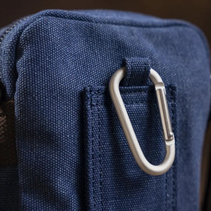 Текстильна синя сумка-барсетка на пояс Vintage 20162 купити недорого в Ти Купи