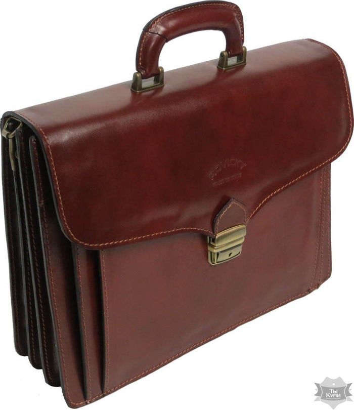 Мужской темно-коричневый портфель из натуральной кожи Rovicky AWR-6-2 купить недорого в Ты Купи