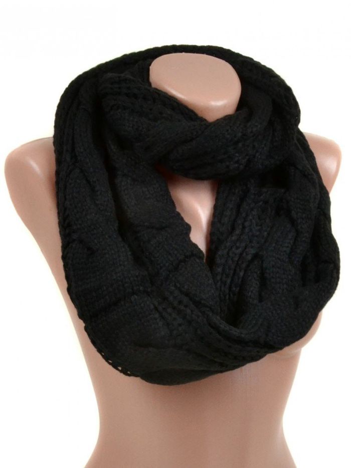 Жіночий шарф-хомут віскоза M0332 black купити недорого в Ти Купи