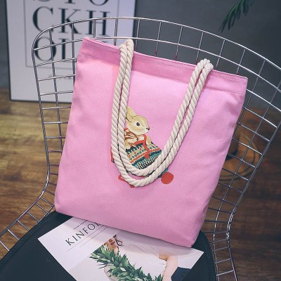 Пляжная тканевая женская сумка 599-2 кролик Розовый купить недорого в Ты Купи