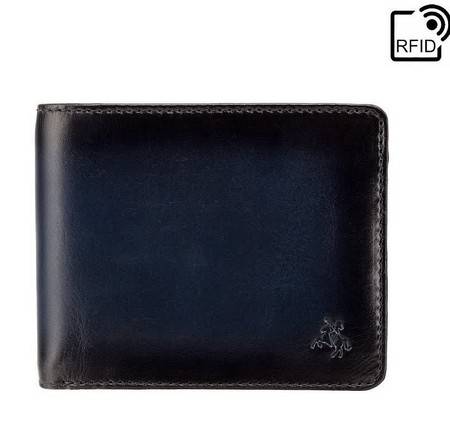 Мужской кожаный кошелек Visconti AT60 Arthur c RFID (Burnish Blue) купить недорого в Ты Купи