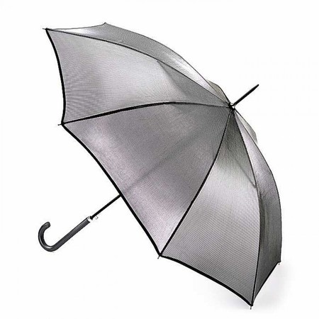 Женский зонт-трость полуавтомат Fulton L903 Kew-2 Silver Iridescent (Серебро) купить недорого в Ты Купи
