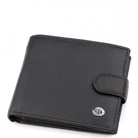 Чоловічий шкіряний гаманець ST Leather 18339 (ST138) Чорний купити недорого в Ти Купи