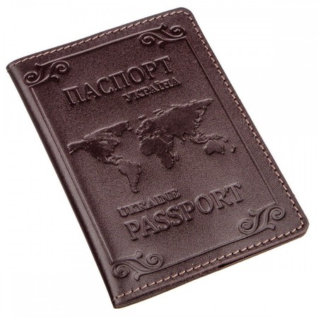 Коричневая обложка для паспорта из натуральной кожи Shvigel 13983 купить недорого в Ты Купи