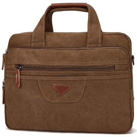 Мужская текстильная сумка коричневая для ноутбука Vintage 20183 купить недорого в Ты Купи