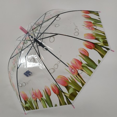 Прозорий парасолька-тростина напівавтомат Feeling rain Прозорий (1315-4) купити недорого в Ти Купи