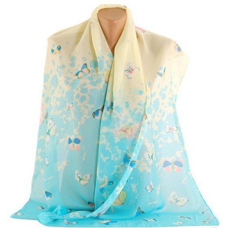 Женский желто-голубой платок из шифона TRAUM 2495-26 купить недорого в Ты Купи