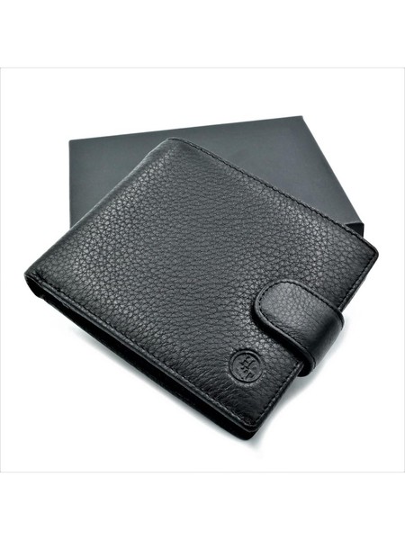Чоловічий шкіряний гаманець Weatro 12 х 10 х 3 см Чорний wtro-308 купити недорого в Ти Купи
