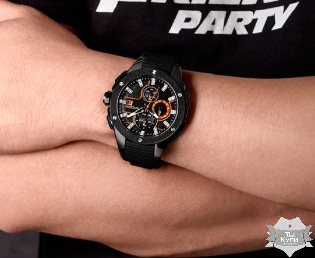 Чоловічий наручний годинник Jedir Racer Black (1053) купити недорого в Ти Купи