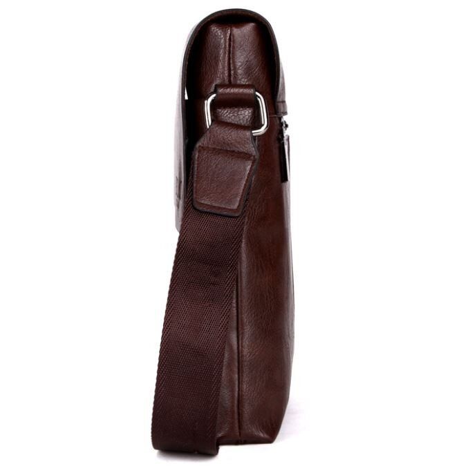 Мужская темно-коричневая сумка через плечо Polo 8811 купить недорого в Ты Купи