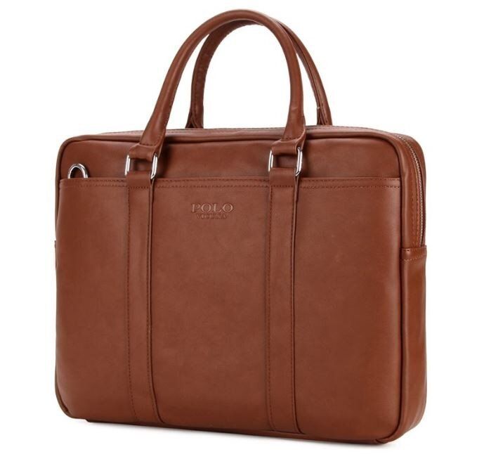 Мужская коричневая деловая сумка Polo 6610-4 купить недорого в Ты Купи