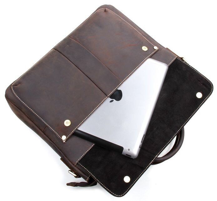 Мужская деловая кожаная коричневая сумка Vintage 14161 Коричневый купить недорого в Ты Купи