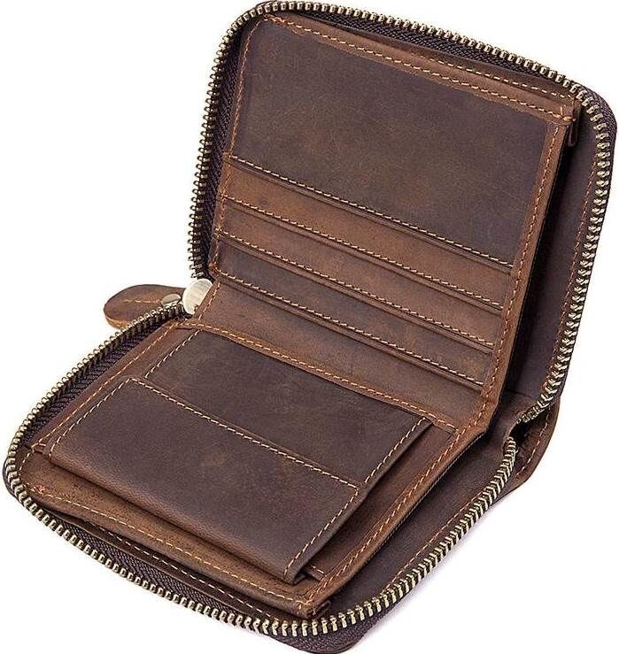Чоловічий шкіряний гаманець Vintage 14535 Темно-коричневий купити недорого в Ти Купи