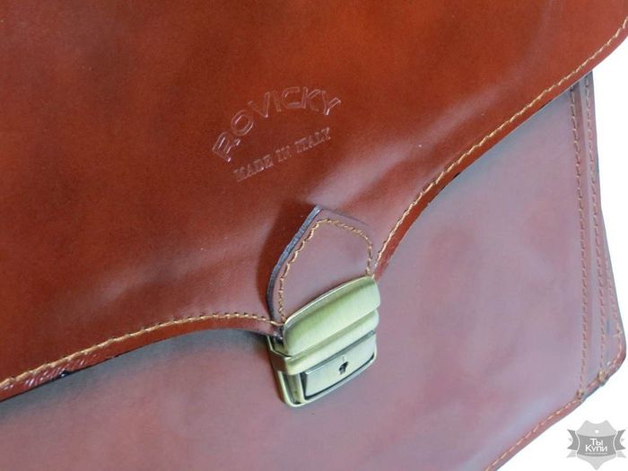 Чоловічий коричневий портфель з натуральної шкіри Rovicky AWR-6-1 купити недорого в Ти Купи