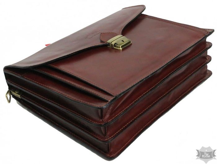 Чоловічий коричневий портфель з натуральної шкіри Rovicky AWR-6-1 купити недорого в Ти Купи