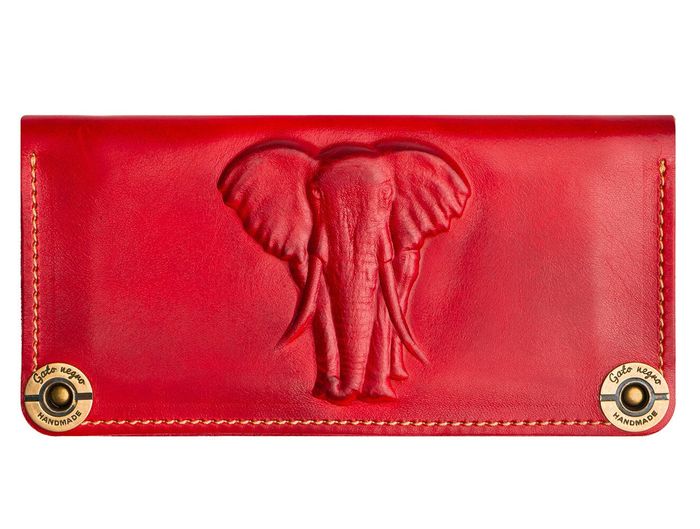 Женский кошелек ручной работы Gato Negro Elephant красный купить недорого в Ты Купи