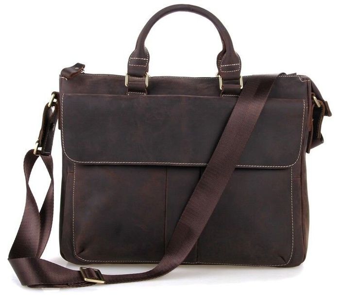 Мужская деловая кожаная коричневая сумка Vintage 14161 Коричневый купить недорого в Ты Купи