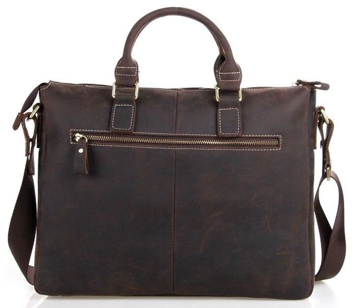 Чоловіча діловий шкіряна коричнева сумка Vintage 14161 Коричневий купити недорого в Ти Купи