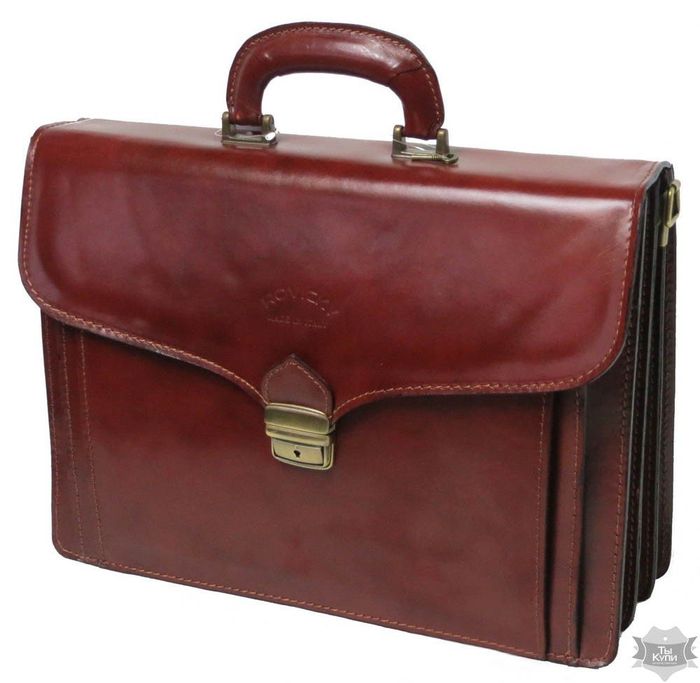 Мужской коричневый портфель из натуральной кожи Rovicky AWR-6-1 купить недорого в Ты Купи