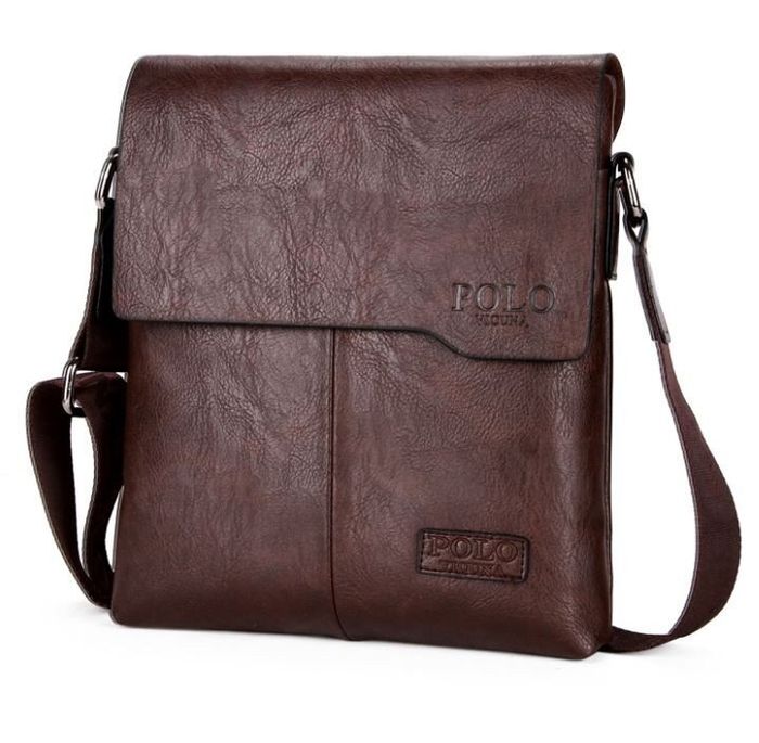 Мужская темно-коричневая сумка через плечо Polo 8811 купить недорого в Ты Купи