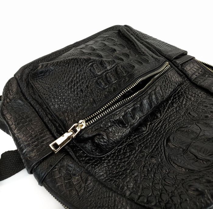 Женский кожаный рюкзак с тиснением под крокодила UC CR71 18х20х15см черный купить недорого в Ты Купи