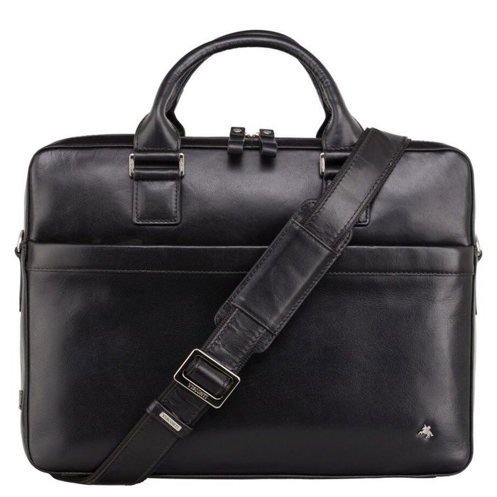 Мужская кожаная черная сумка Visconti ML34 Victor (Black) купить недорого в Ты Купи
