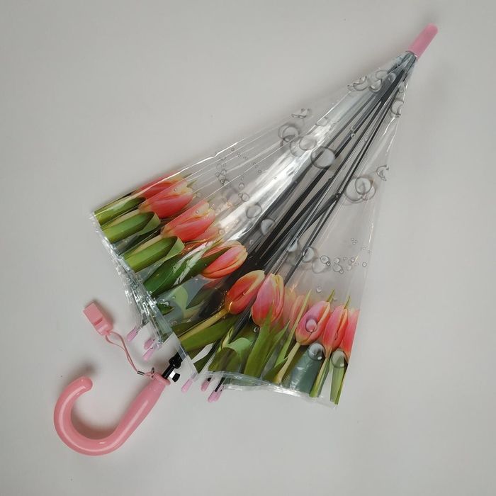 Прозрачный зонт-трость полуавтомат Feeling rain Прозрачный (1315-4) купить недорого в Ты Купи