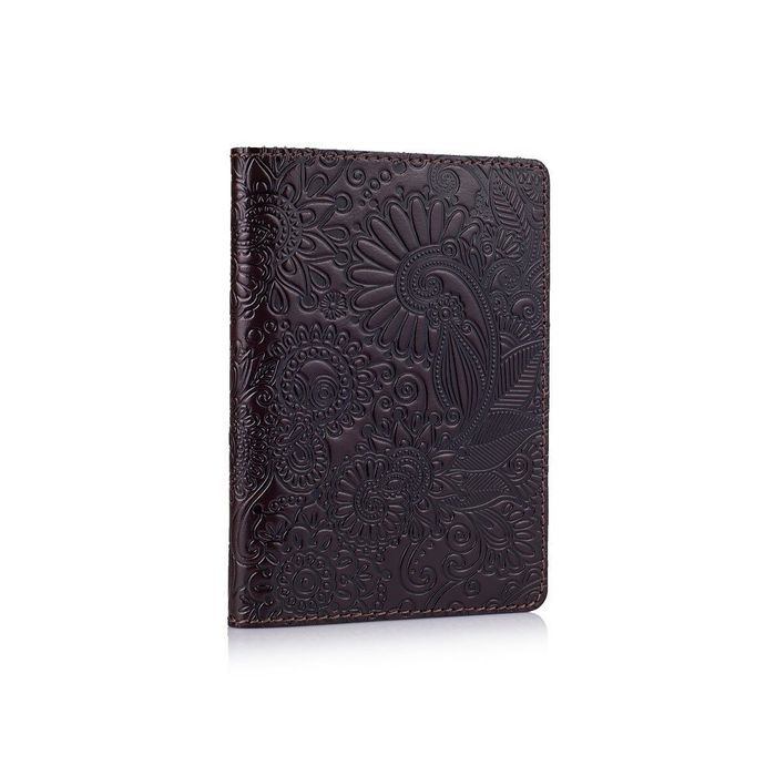 Кожаная обложка на паспорт HiArt PC-01 Mehendi Art коричневая Коричневый купить недорого в Ты Купи