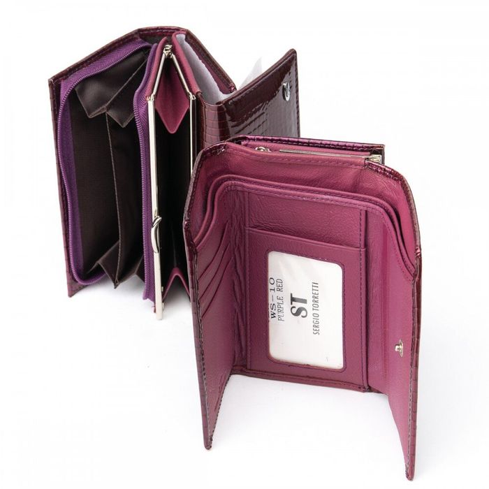 Женский кошелек из кожи LR SERGIO TORRETTI WS-10 purple-red купить недорого в Ты Купи