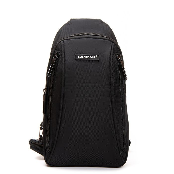 Мужская тканевая сумка-слинг Lanpad 35005 black купить недорого в Ты Купи