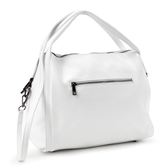 Удобная мягкая кожаная белая сумка Firenze Italy F-IT-1041W купить недорого в Ты Купи