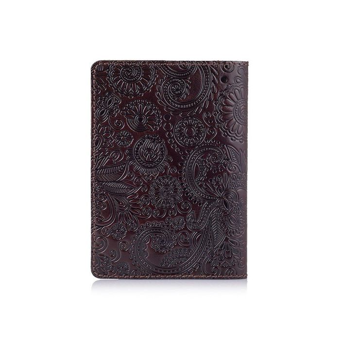 Шкіряна обкладинка на паспорт HiArt PC-01 Mehendi Art коричнева Коричневий купити недорого в Ти Купи