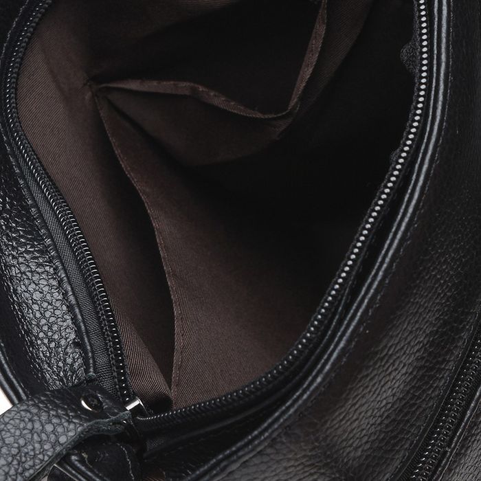 Чоловічі шкіряні сумки через плече Borsa Leather K17801-black купити недорого в Ти Купи