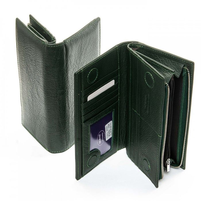 Жіночий гаманець зі шкіри Classic DR. BOND WMB-3M green купити недорого в Ти Купи