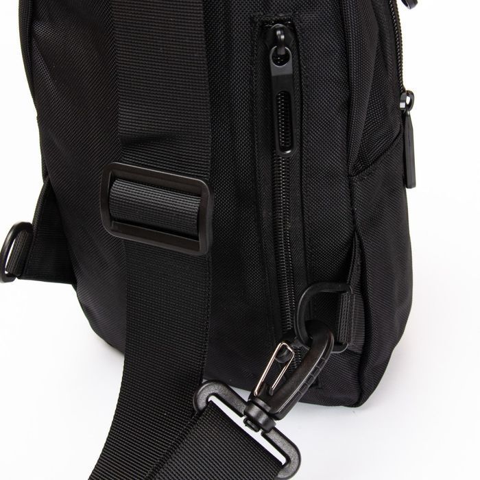 Мужская тканевая сумка-слинг Lanpad 35005 black купить недорого в Ты Купи