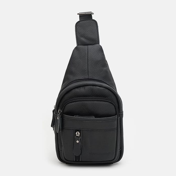Мужской кожаный рюкзак через плечо Keizer K1223abl-black купить недорого в Ты Купи
