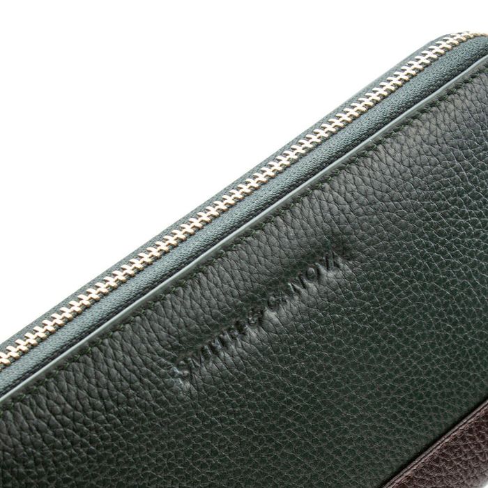 Женский кожаный кошелек SMITH CANOVA FUL-26800-green-brn купить недорого в Ты Купи