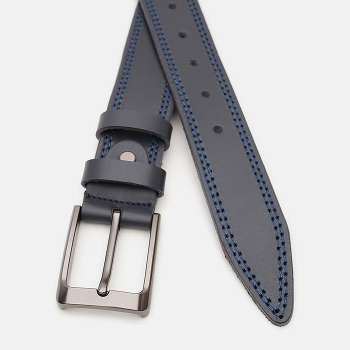 Мужской кожаный ремень Borsa Leather V1125FX48-navy купить недорого в Ты Купи