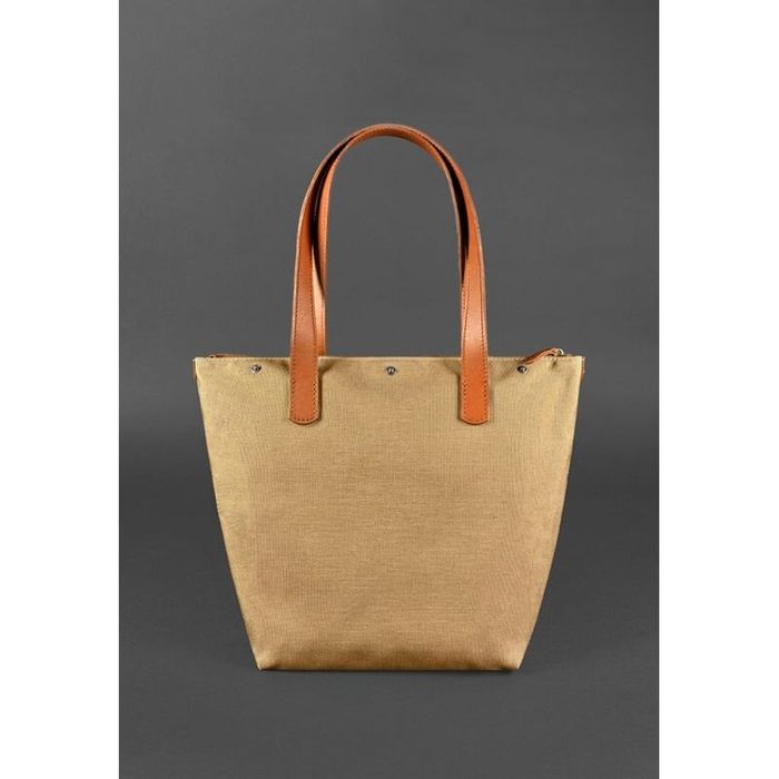 Кожаная плетеная женская сумка BlankNote Пазл Krast L Светло-Коричневая (BN-BAG-33-k) купить недорого в Ты Купи