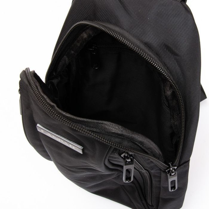 Мужская тканевая сумка-слинг Lanpad 35005 black купить недорого в Ты Купи