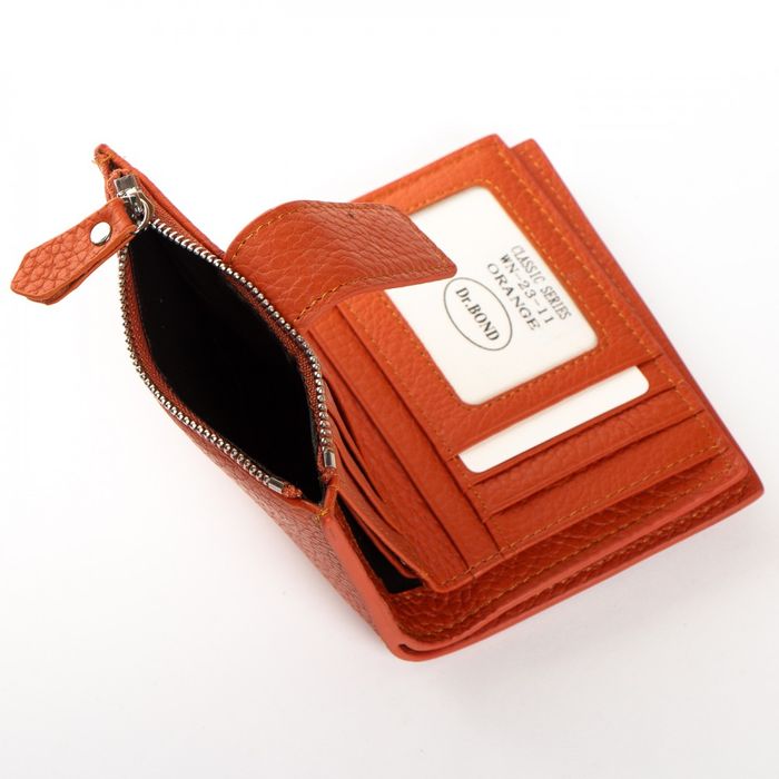 Женский кожаный кошелек Classik DR. BOND WN-23-11 orange купить недорого в Ты Купи