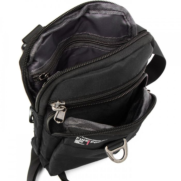 Мужская тканевая сумка через плечо Lanpad 61038 black купить недорого в Ты Купи