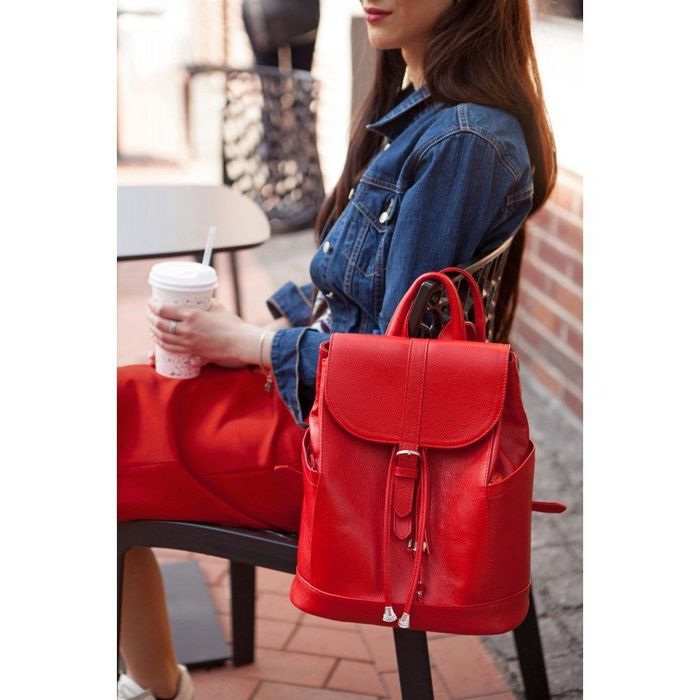 Женский кожаный рюкзак BlankNote «Олсен барби» bn-bag-13-rubin купить недорого в Ты Купи