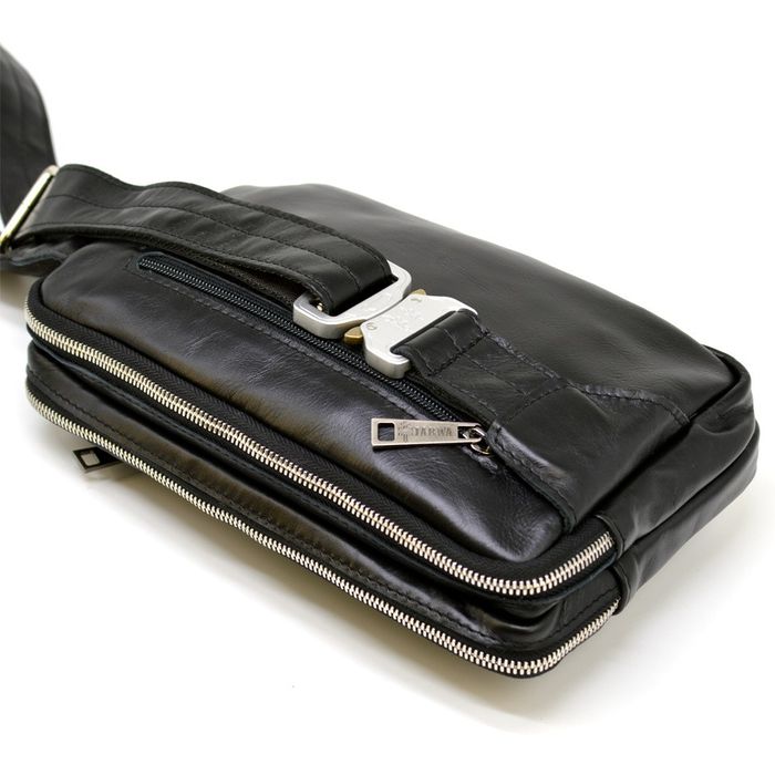 Кожаная черная сумка на пояс TARWA ga-0741-4lx купить недорого в Ты Купи