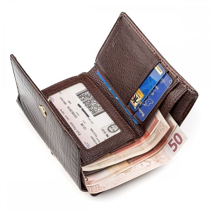 Жіночий шкіряний гаманець ST Leather 18373 (S1201A) Чорний купити недорого в Ти Купи