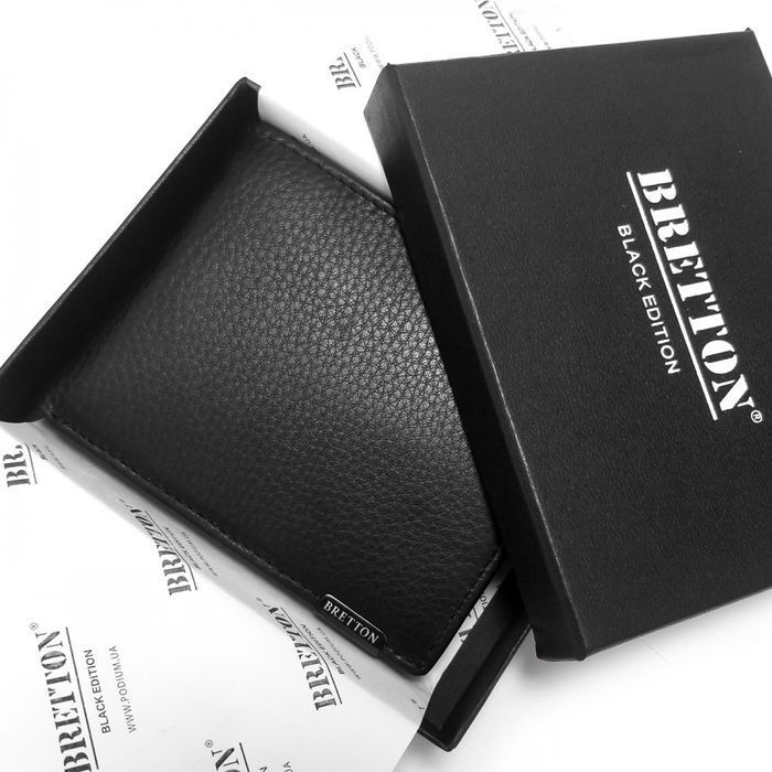 Чоловічий шкіряний гаманець BE BRETTON 1123 black купити недорого в Ти Купи